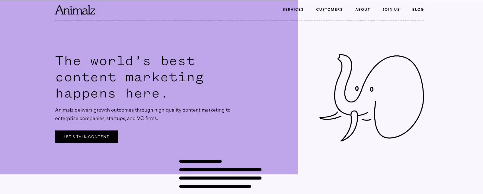 Animalz Homepage