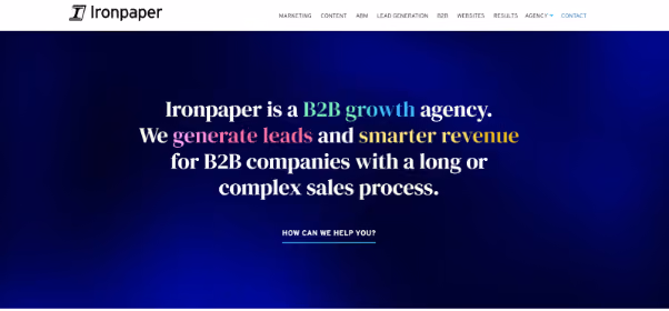 Ironpaper agency screenshot