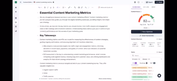 Real-time SEO score and keyword suggestions inside a content editor.
