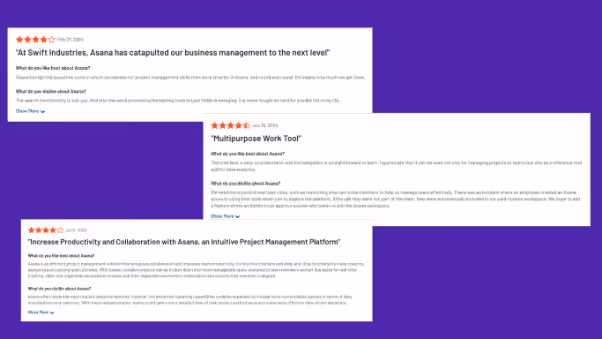 Customer reviews of Asana on G2