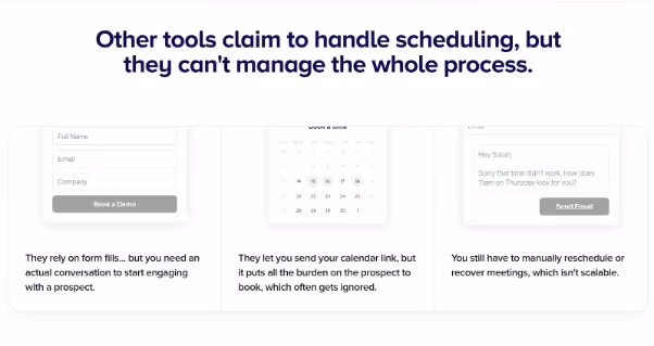 Differentiator on Scheduler.ai's home page