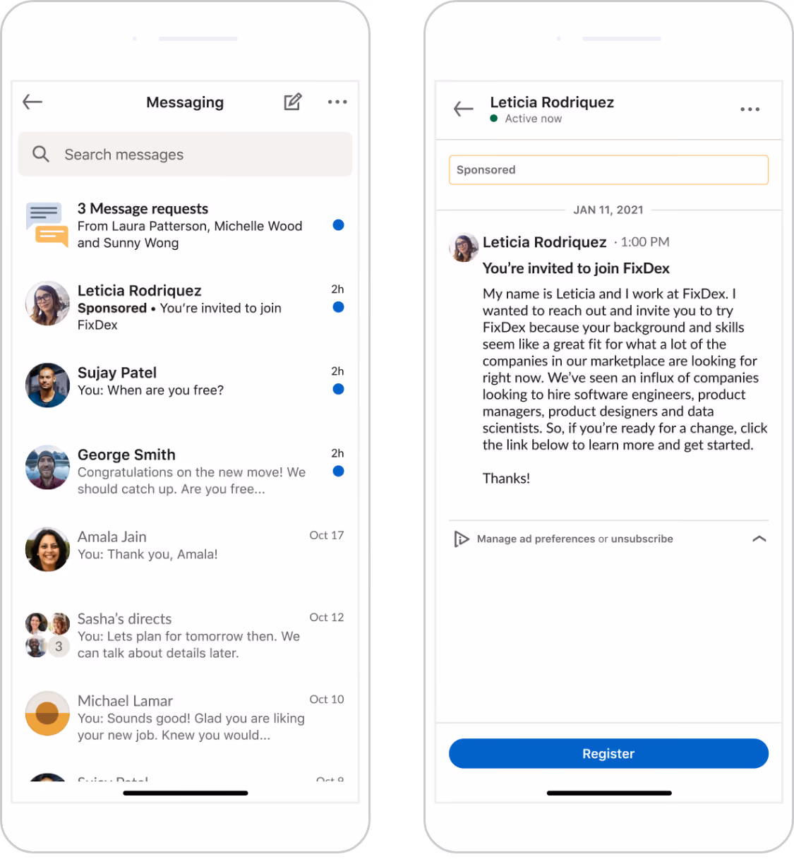 Sponsored Messaging Example
