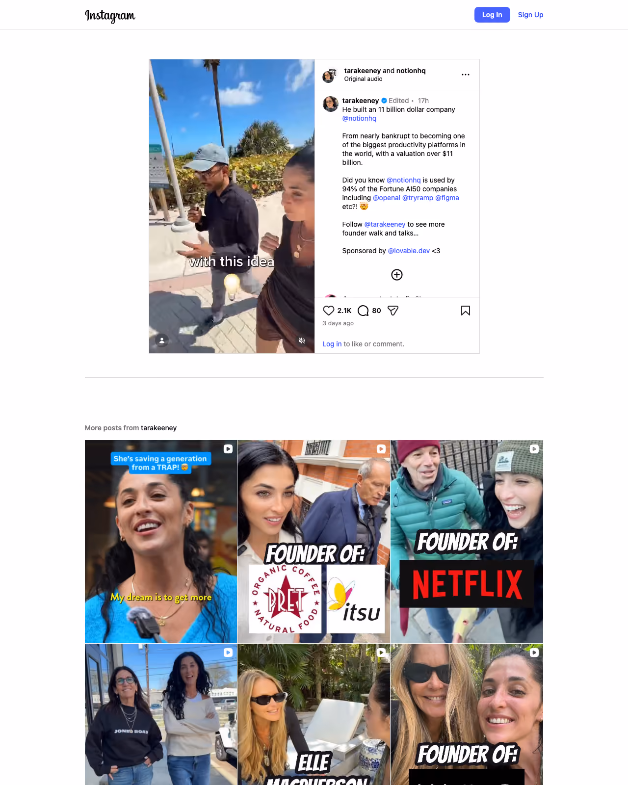 Instagram screenshots