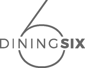 Dining Six logo with stylized number six integrated with text.