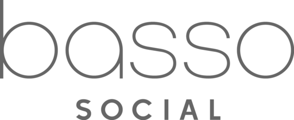 Text logo reading 'basso social' in lowercase letters on a black background.