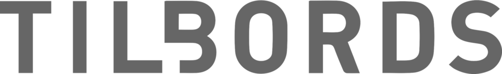The word TILBORDS in bold gray uppercase letters on a white background.