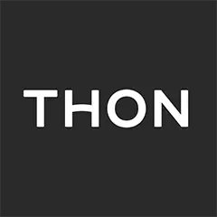 THON wordmark in white on black background.
