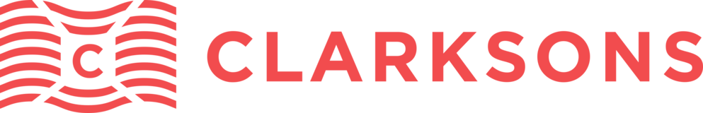 Clarksons logo in red with a stylized C inside curved lines.