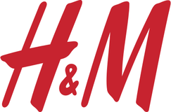 H&M company logo in red letters.