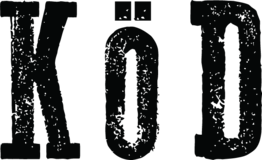 Black uppercase letters K, O, and D in a bold font on a white background.