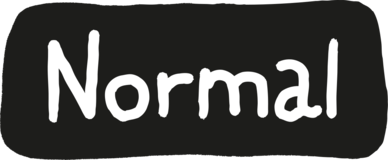 White handwritten word 'Normal' on a black irregular rounded rectangle background.