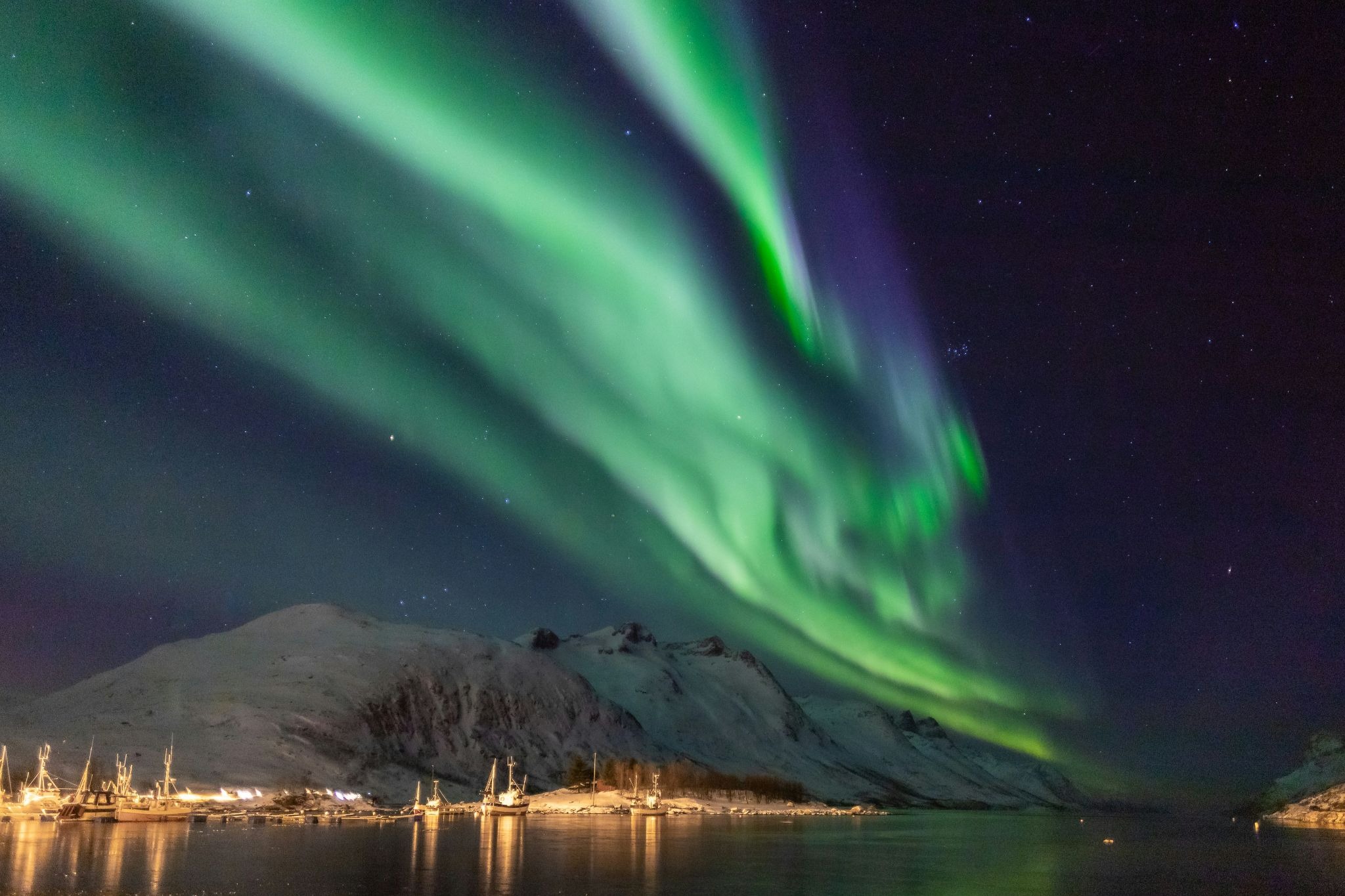 Aurora Borealis during polar night over Tromso, Norway