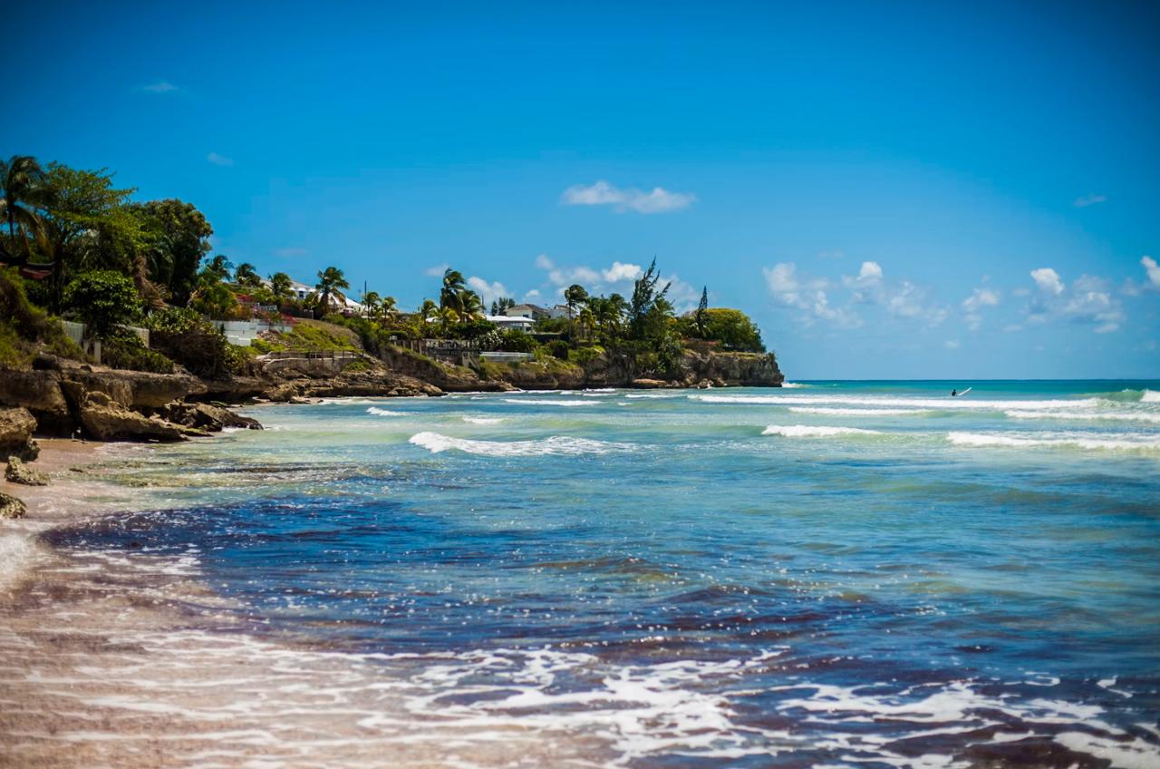 Calm turquoise Caribbean beach on the Barbados coast