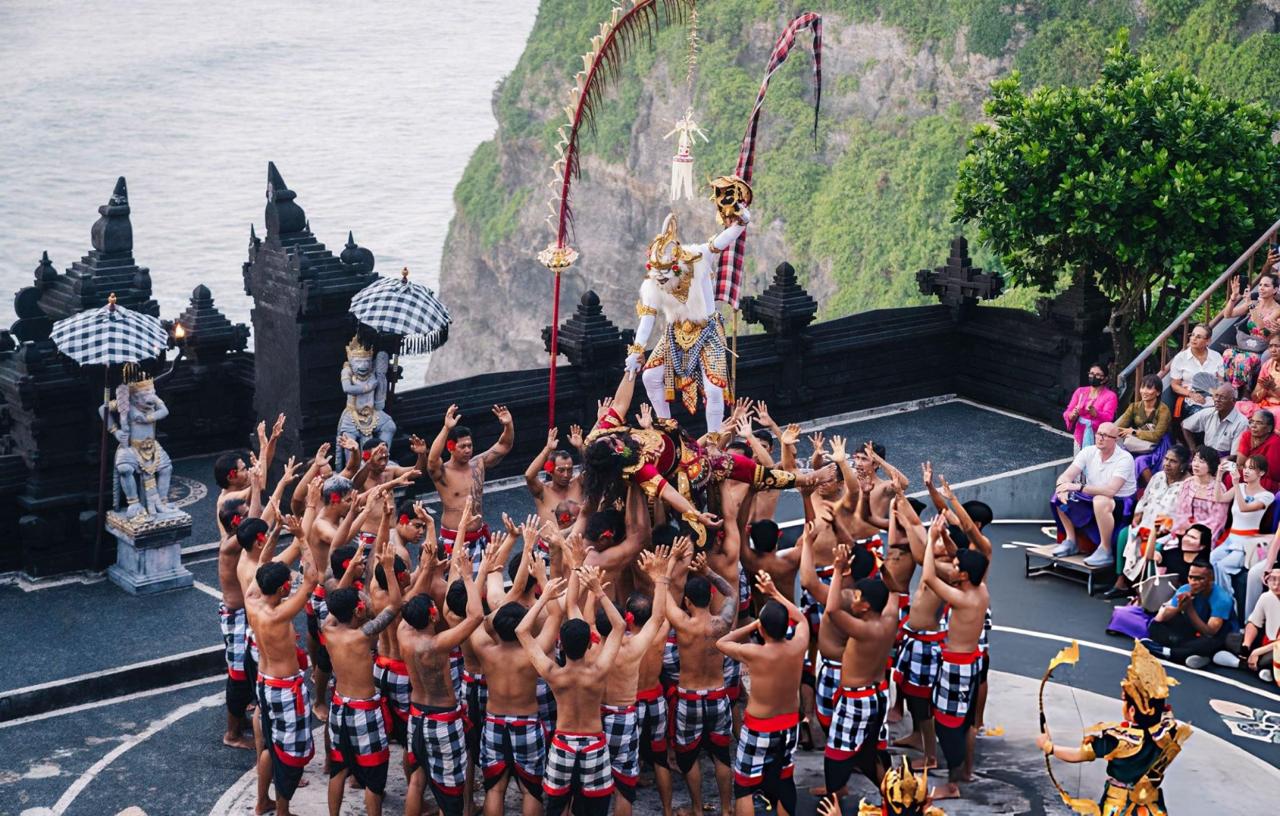 Kecak Fire Dance Performance at Uluwatu Temple, Bali, Indonesia