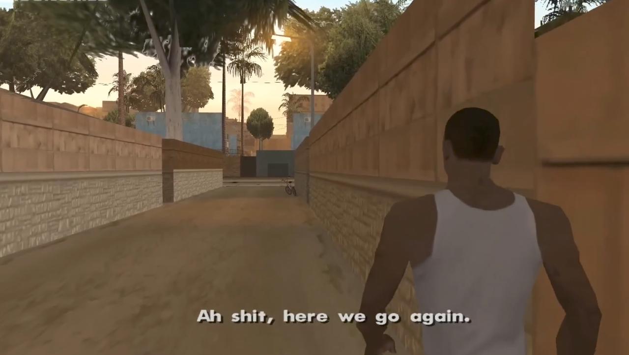 GTA San Andreas character captioned ah here we go again, used as a reaction to another market dump.