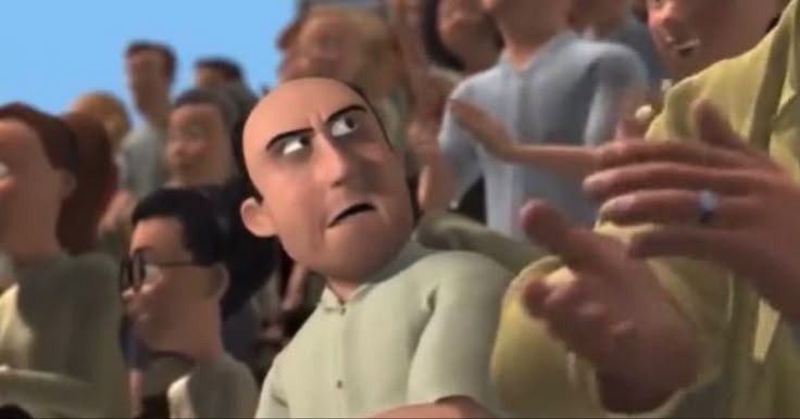 Man in a crowd giving a look of pure disapproval, used as a reaction to watching crypto nonsense unfold.