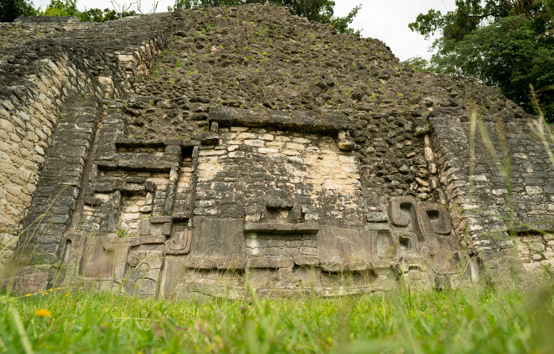 Ancient Maya stone pyramid at Tazumal archaeological site, El Salvador