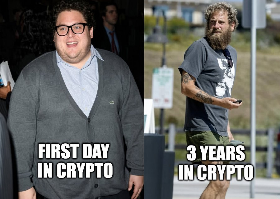 First day sharp, three years feral (crypto meme)