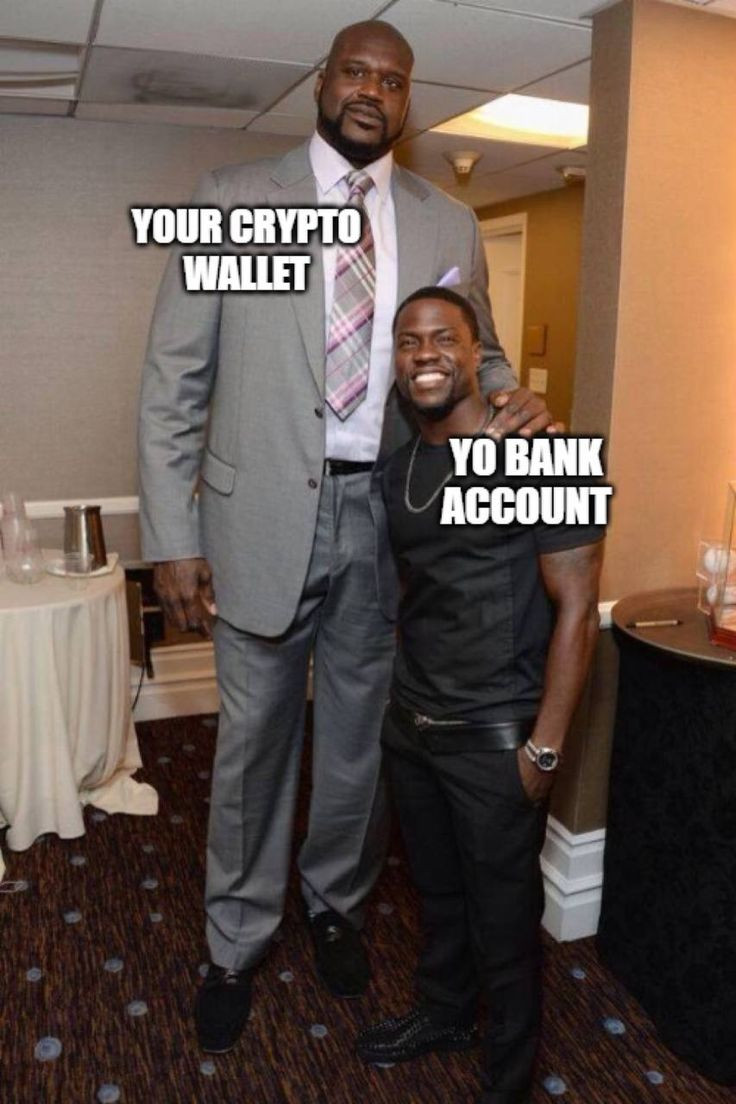 The wallet vs the bank account (crypto meme)
