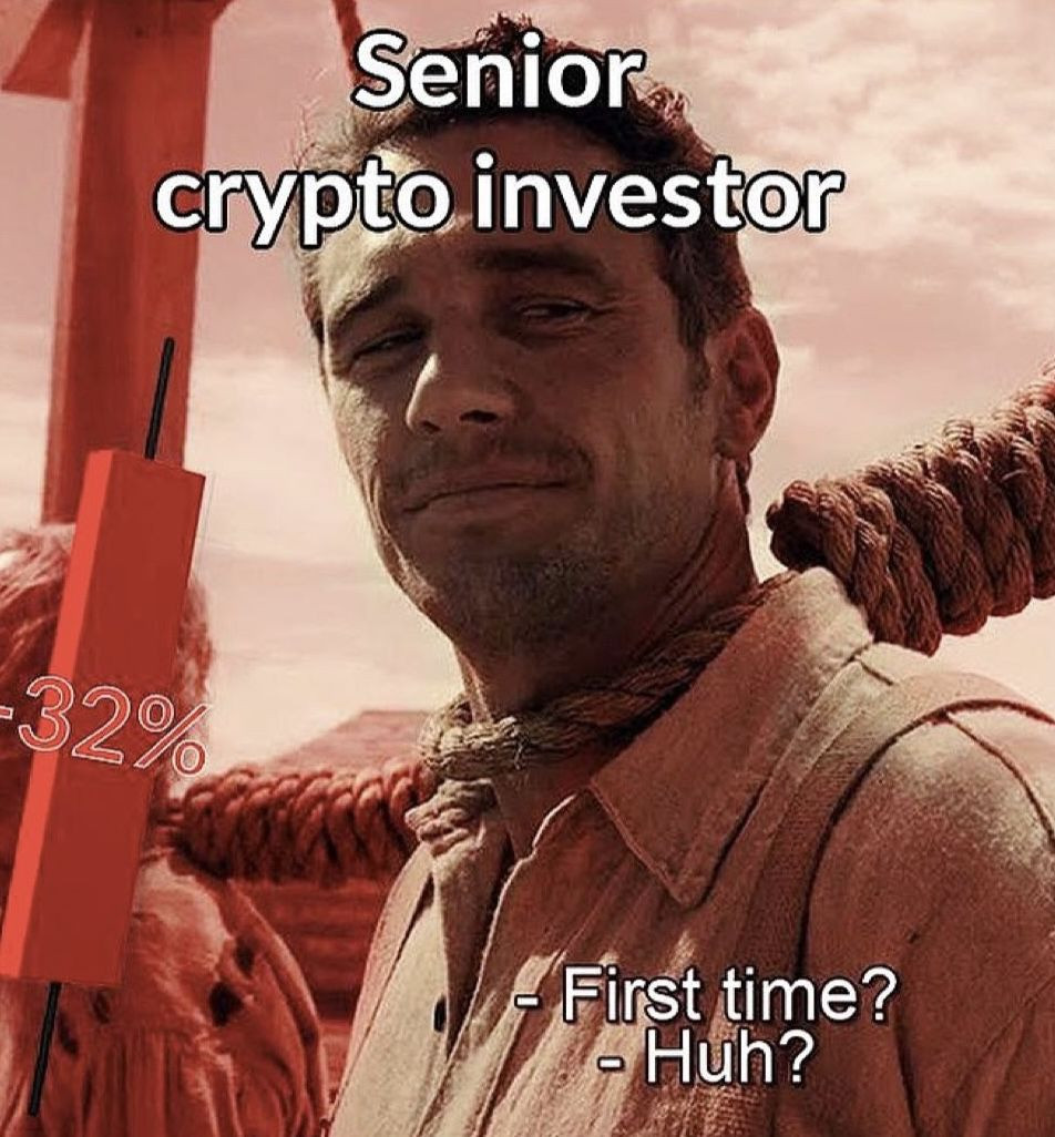 Down 32%, first time? (crypto meme)