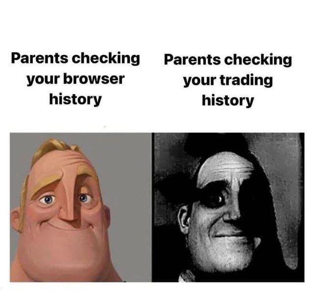 Browsing history vs trading history (crypto meme)