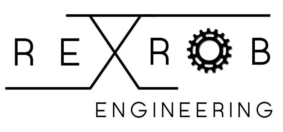 REXROB Engineering logo with stylized X and gear icon replacing O in ROB.