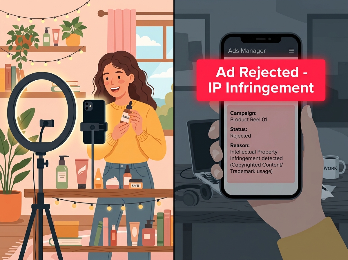 TikTok counterfeit ads policy enforcement illustration