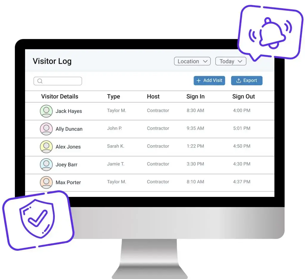 visitor management system security