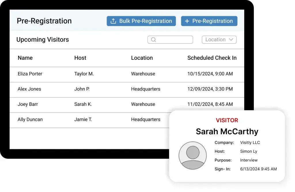 security visitor register