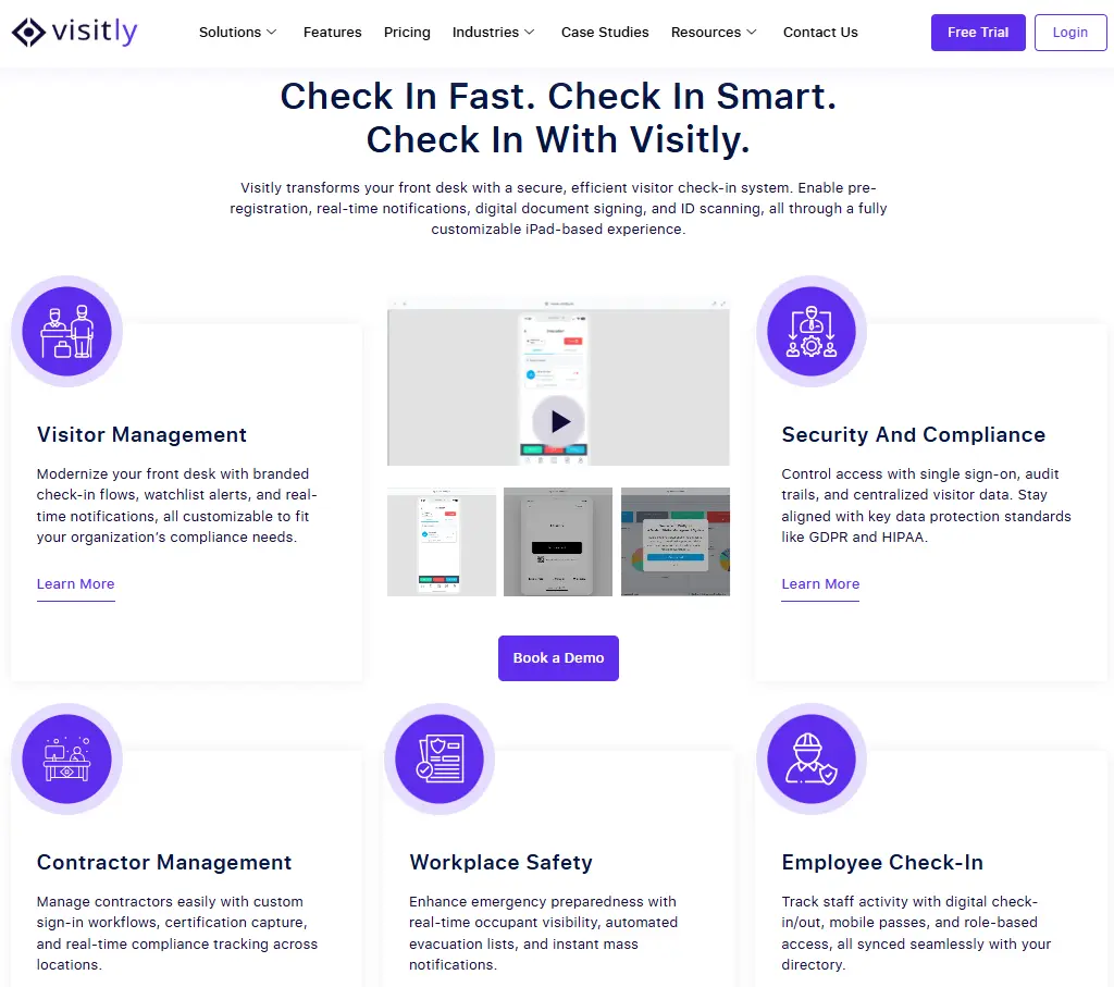 visitor management system features