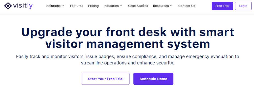 Uprade you front desk with smart visitor management system image.