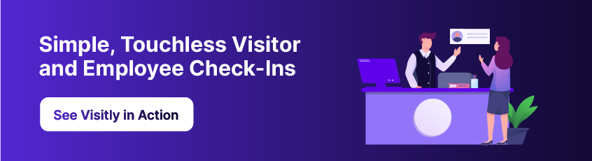 Visitly iPad visitor sign-in system with compliance features for enterprise offices