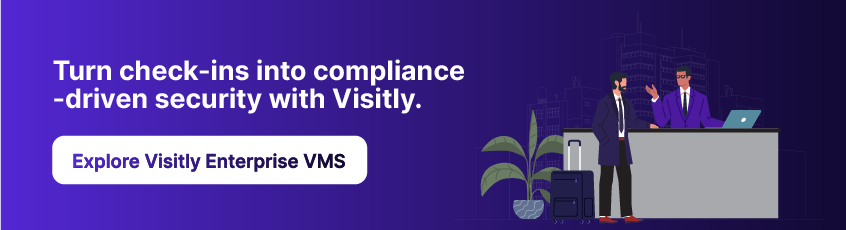 Visitly enterprise visitor management system for secure, compliant check-ins.