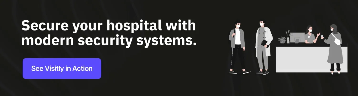 Dashboard showing hospital visitor management system with real-time access control data.