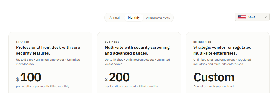 Visitly Monthly Pricing