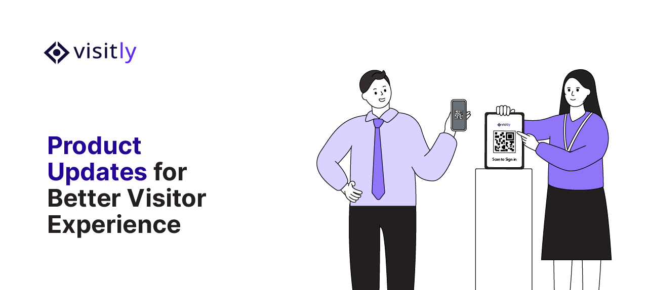 Man holding a phone up to a QR code stand held by a woman