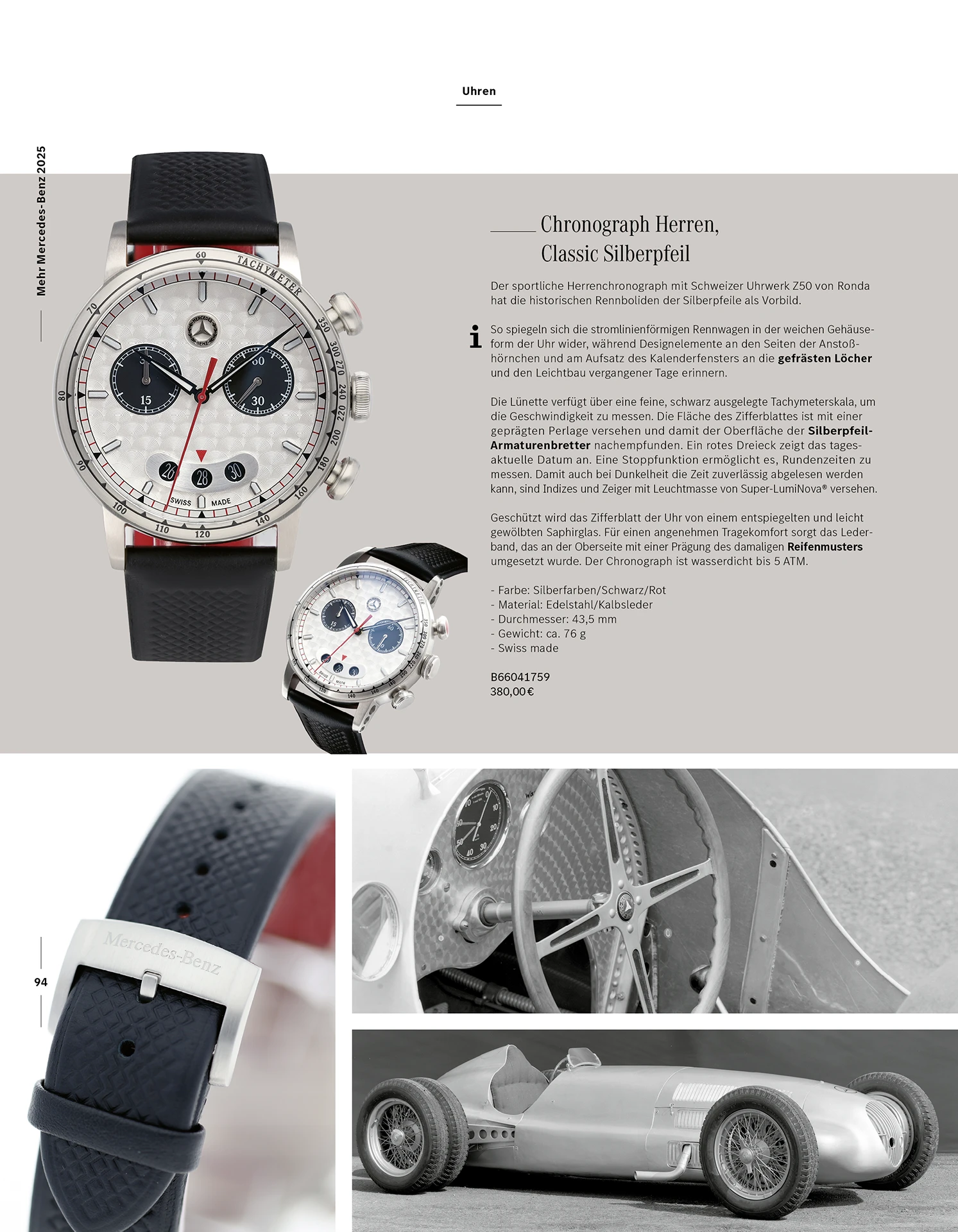 Mercedes-Benz Collection Katalog – Innenseite mit Produktdarstellung