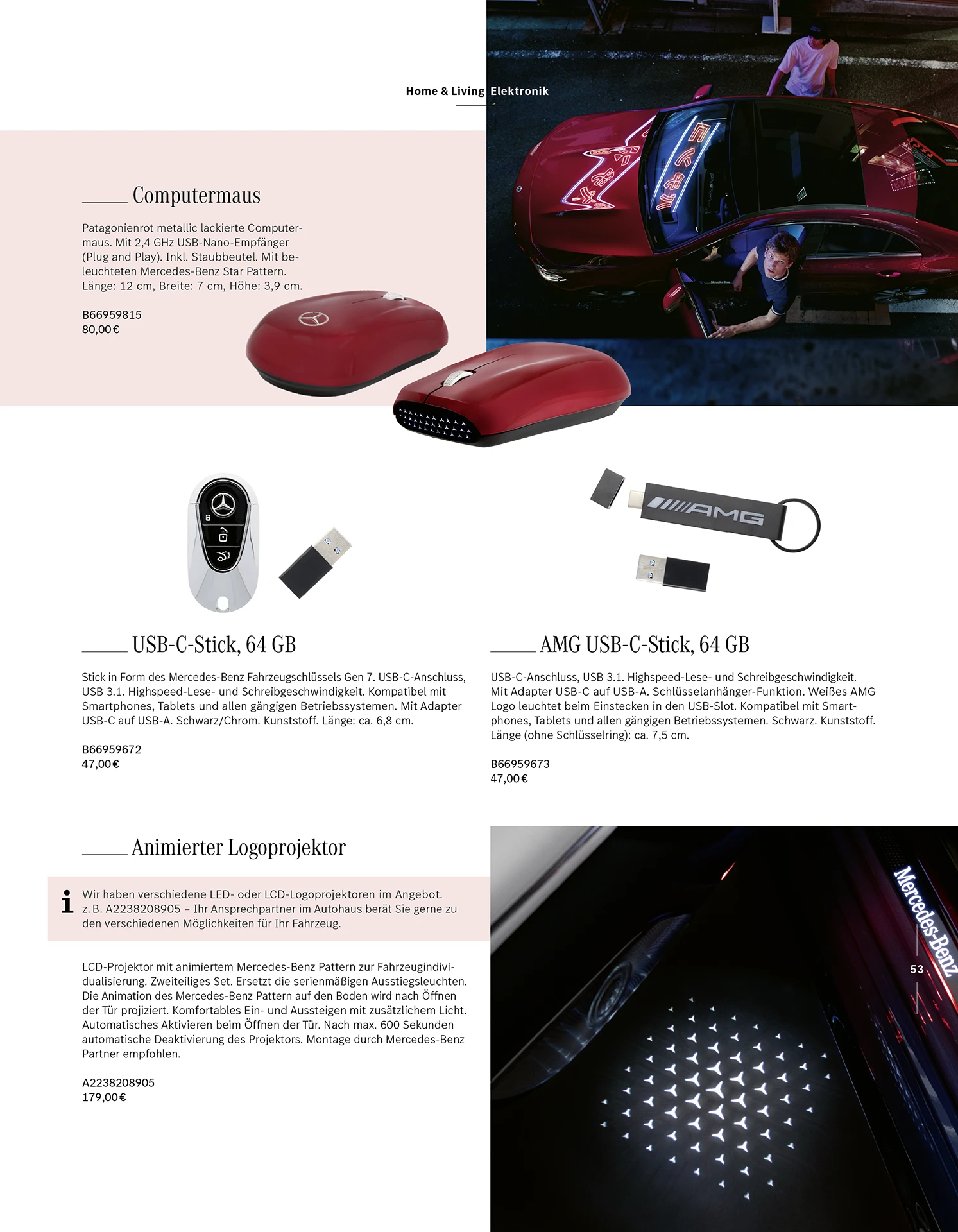 Mercedes-Benz Collection Katalog – Innenseite mit Produktdarstellung