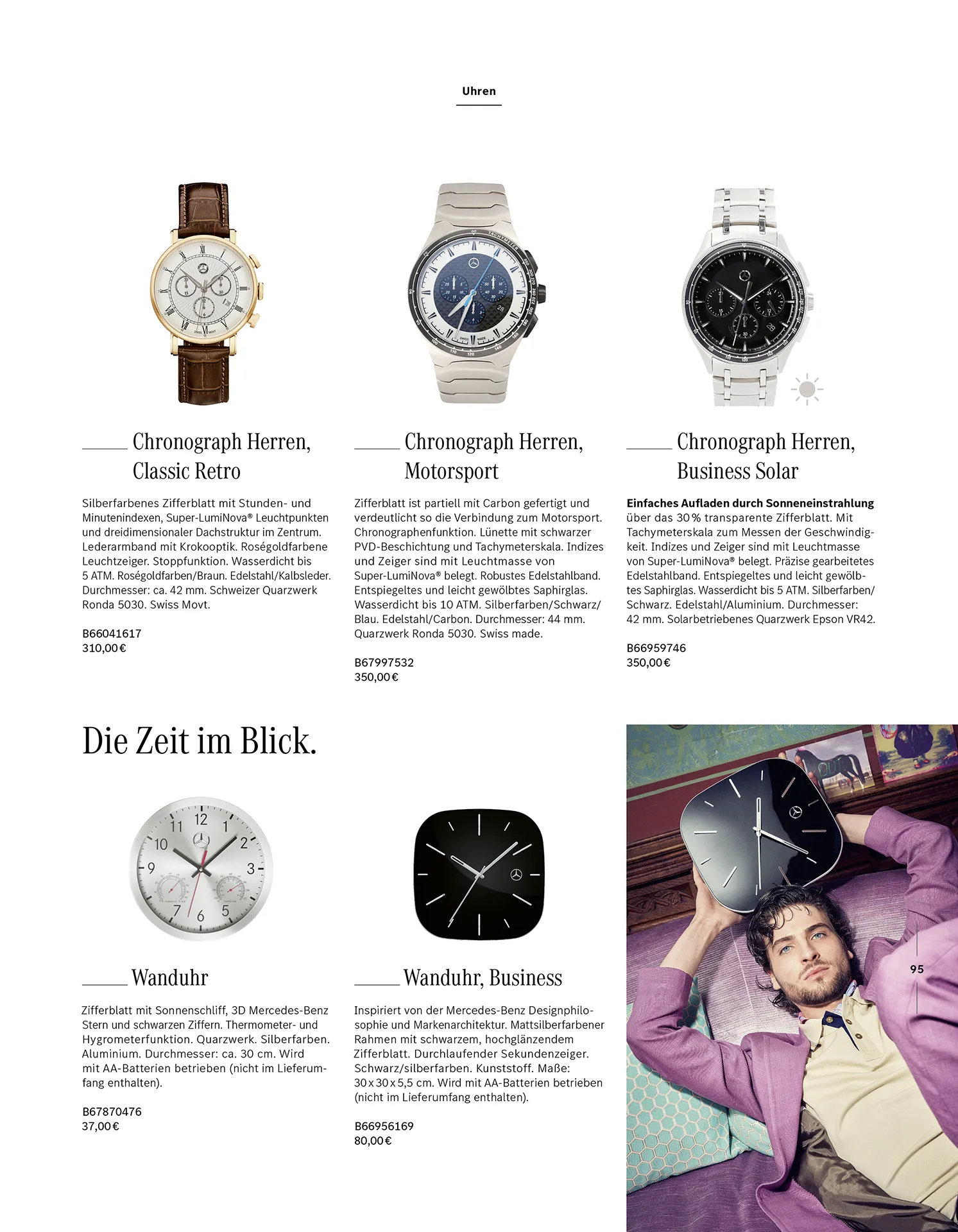 Mercedes-Benz Collection Katalog – Innenseite mit Produktdarstellung