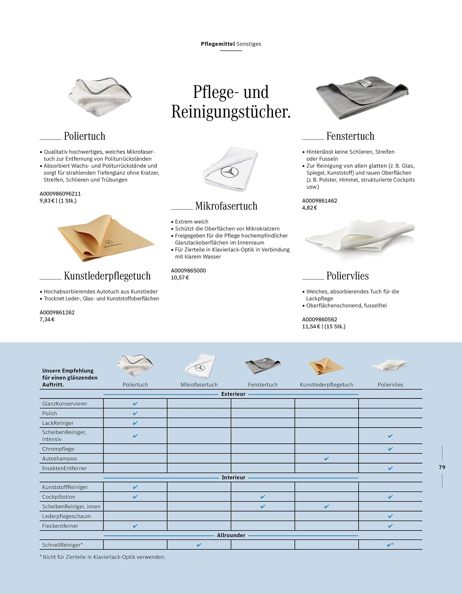 Mercedes-Benz Collection Katalog – Innenseite mit Produktdarstellung