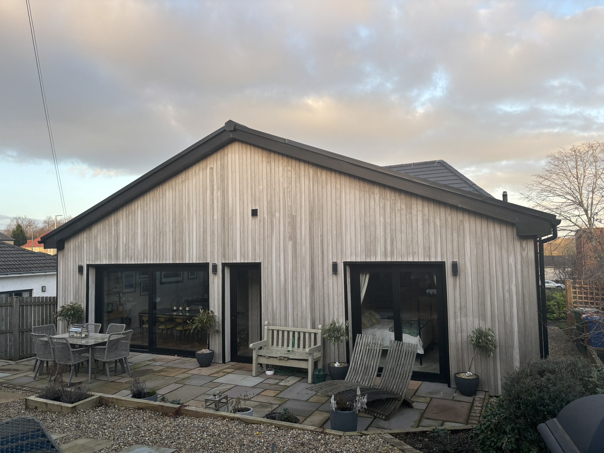 Russwood timber, aluminium windows