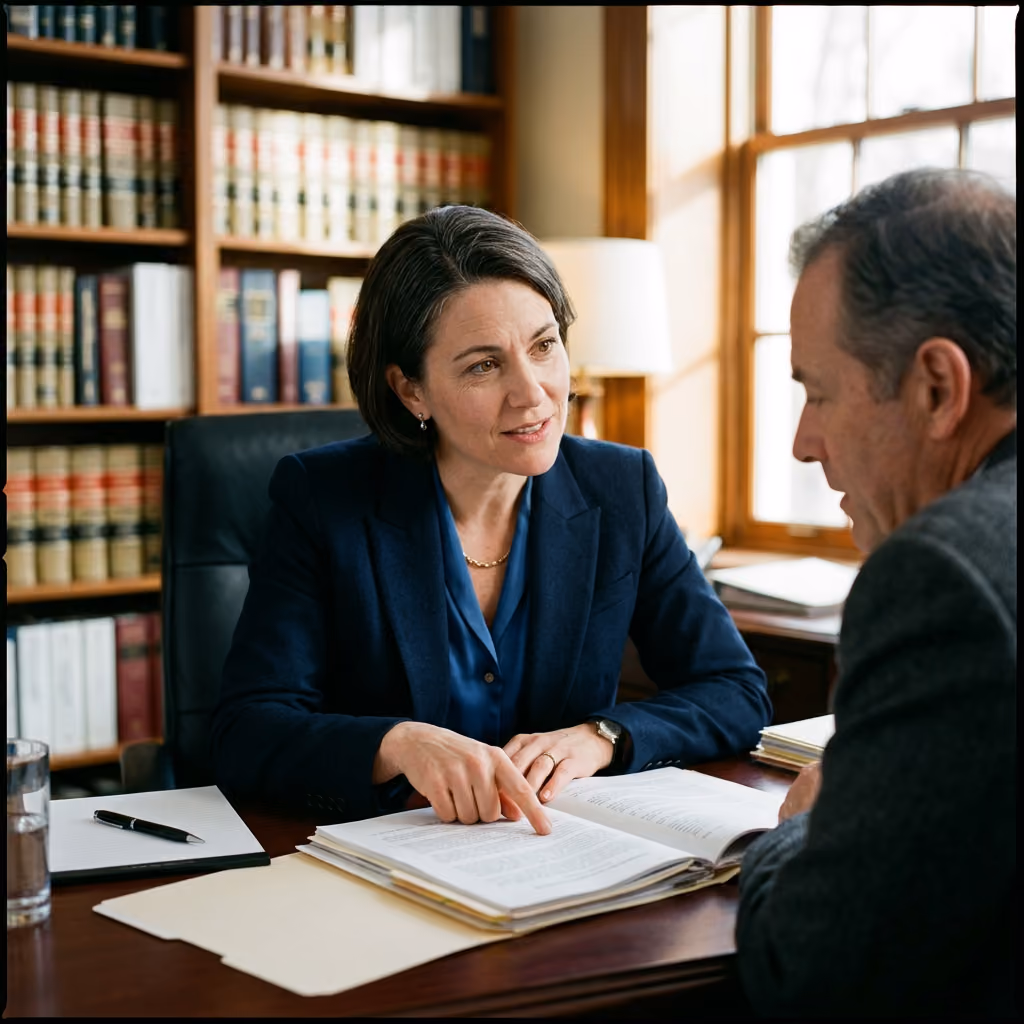 Avocat intervenant sur le fond du dossier avec son client