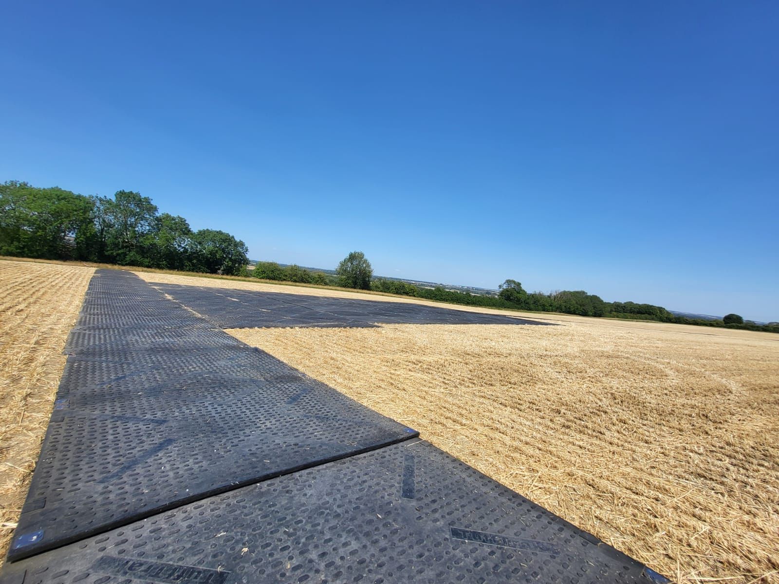 TuffTrack panels providing a stable platform for heavy machinery