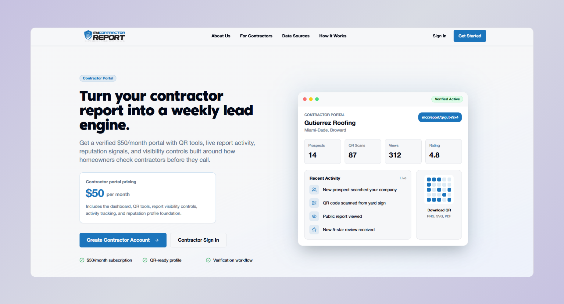 My Contractor Report interface screenshot 4