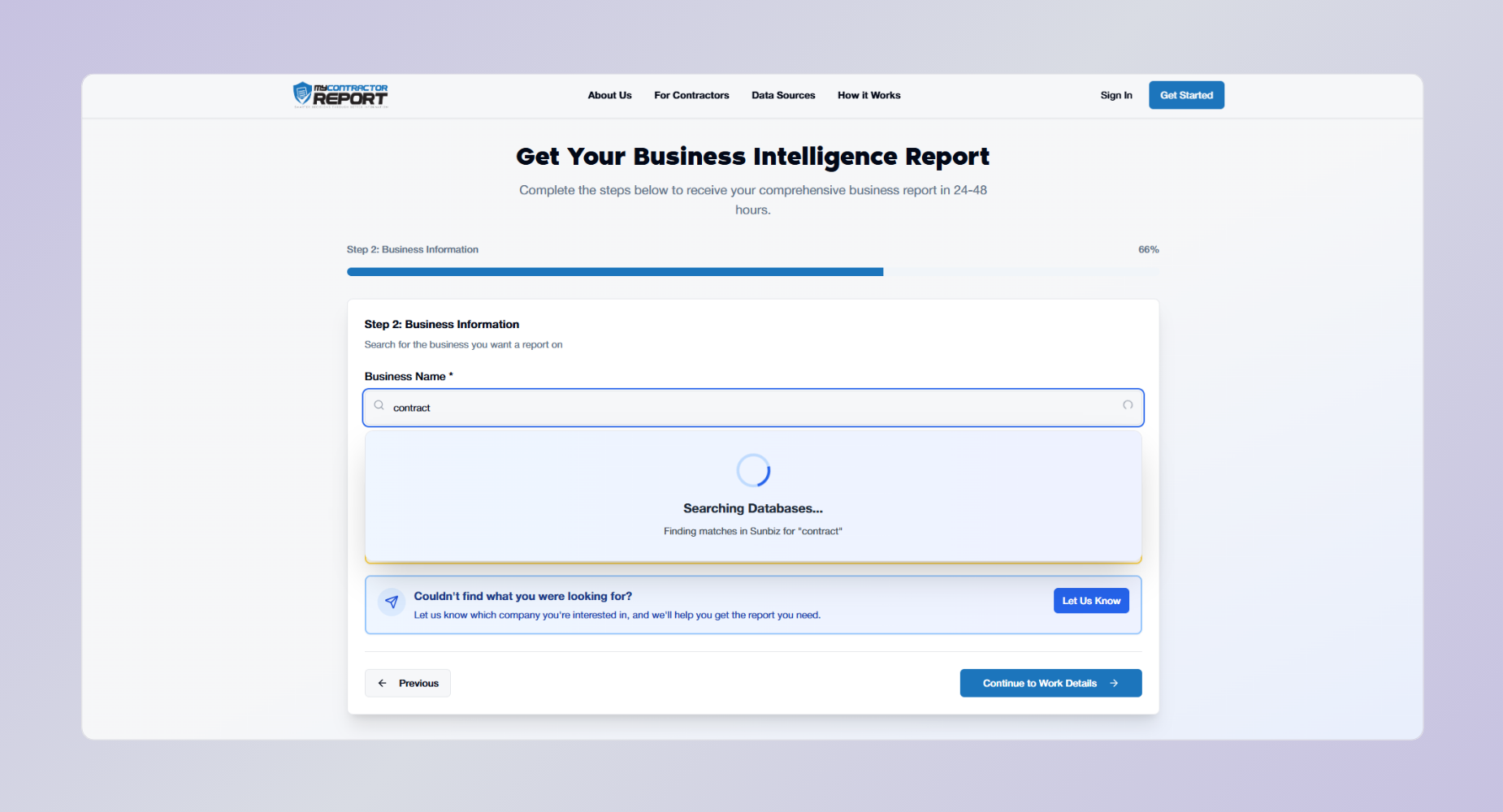 My Contractor Report interface screenshot 3