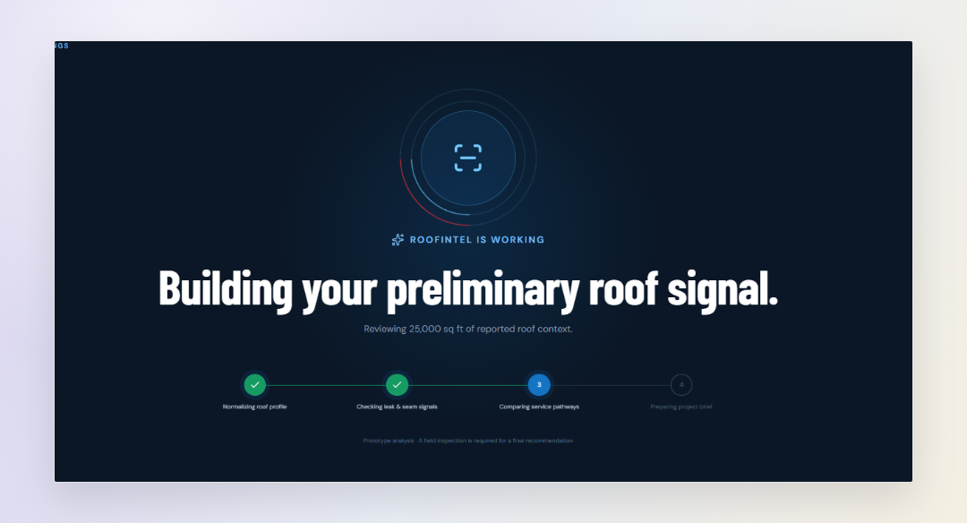 RoofIntel AI building an explainable preliminary commercial roof signal