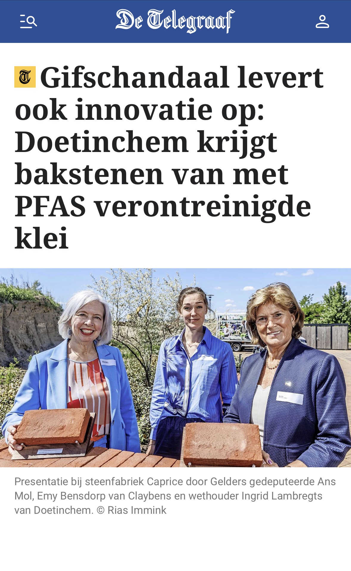 Telegraaf artikel