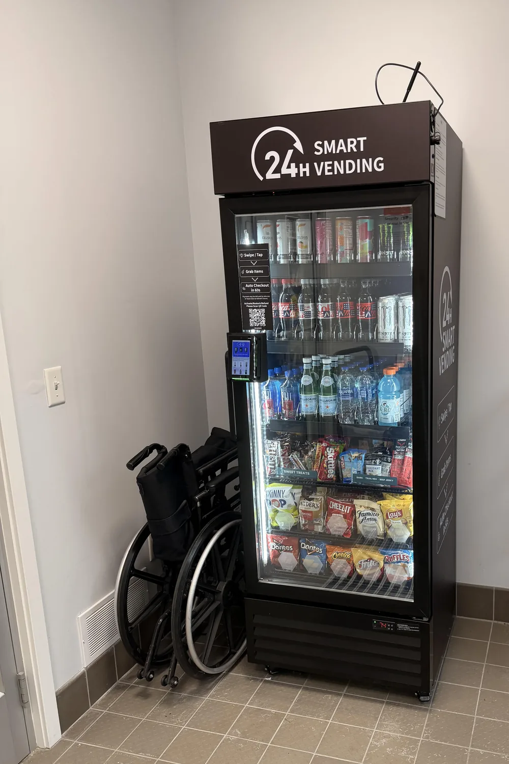 Stacked Vending smart vending machine installed in a Kalamazoo medical facility breakroom