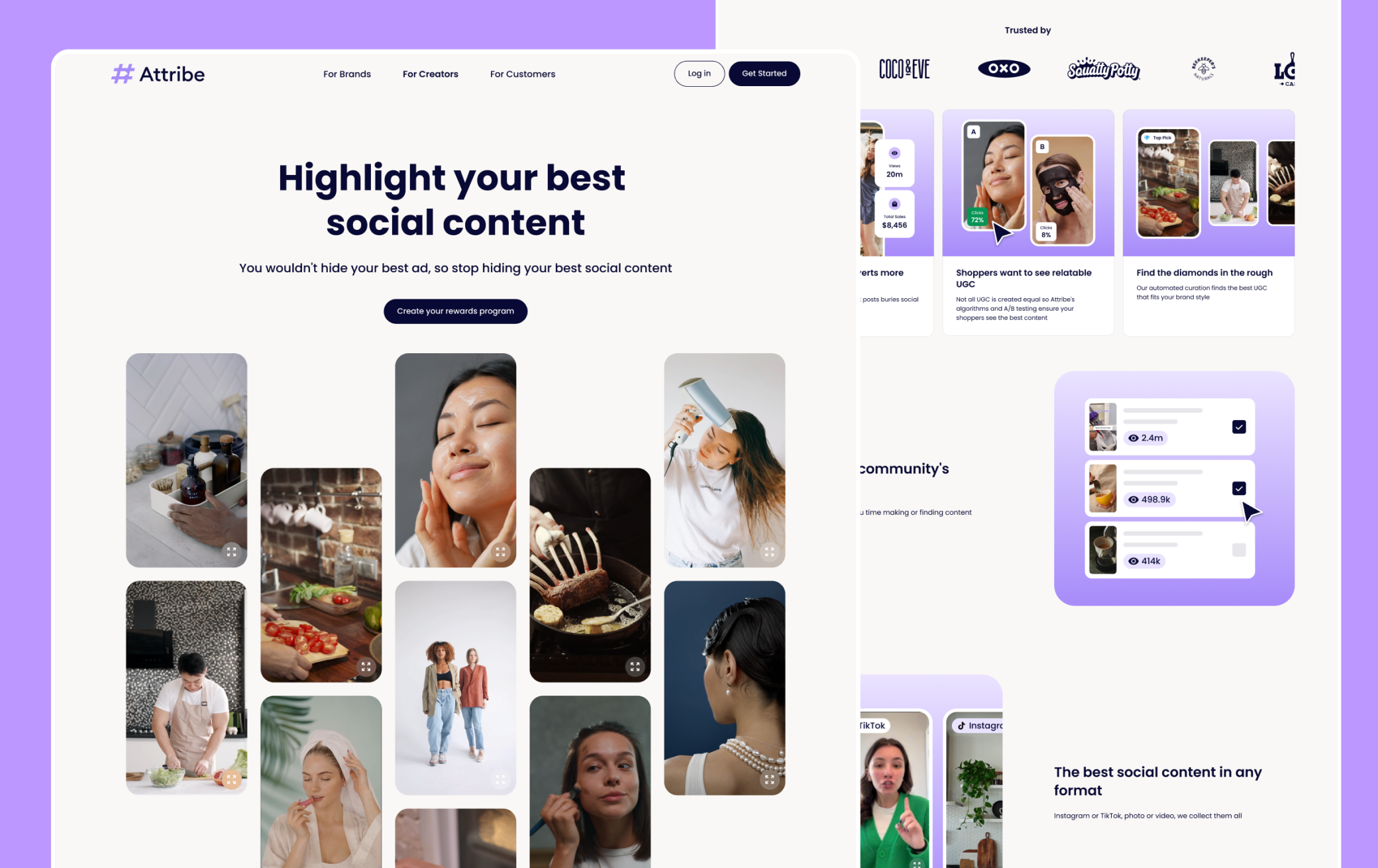 Updated homepage design created for Attribe to improve clarity and user experience.