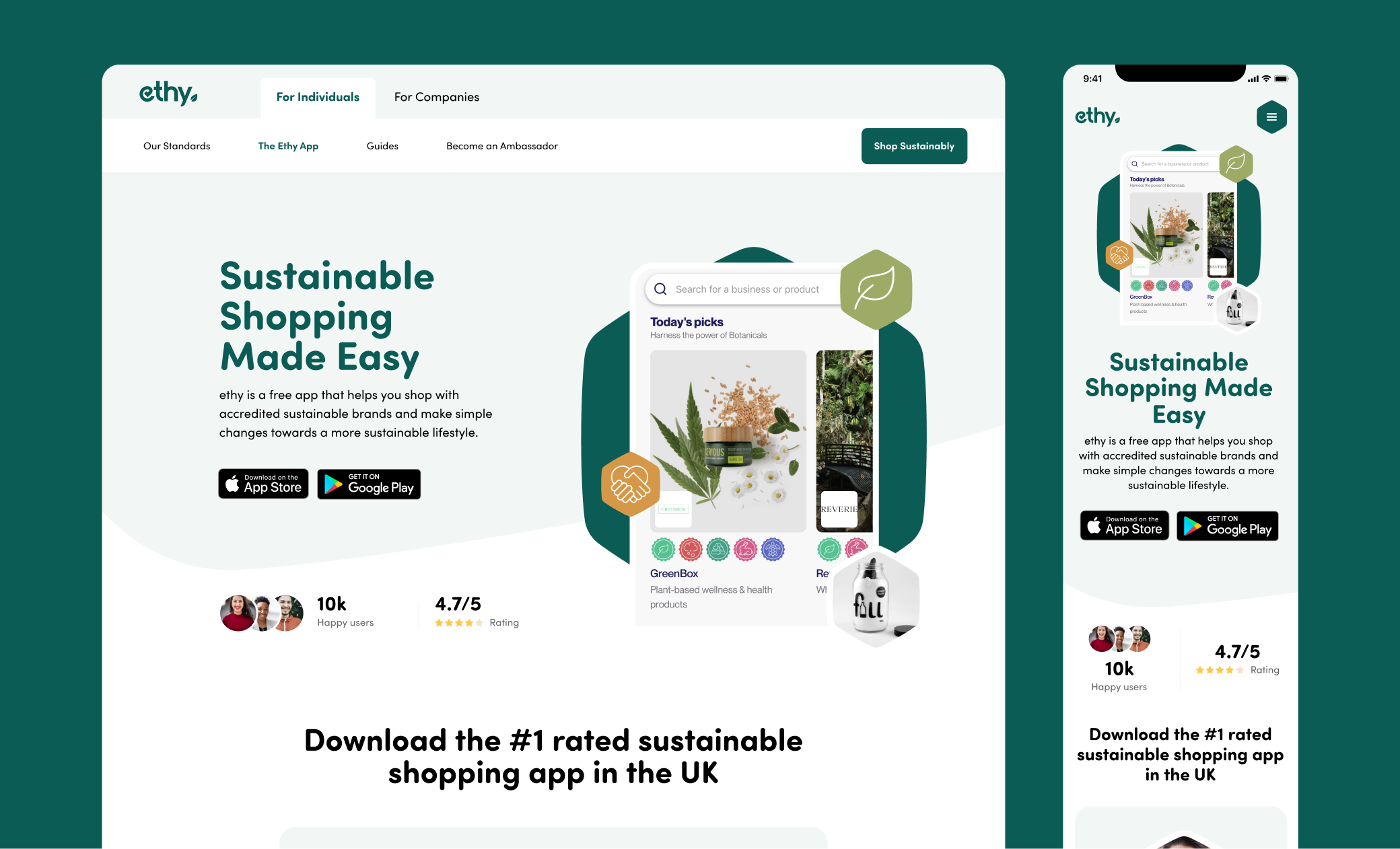 High-fidelity website designs created for Ethy to bring the user experience and visual identity to life.